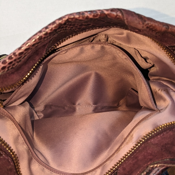 Coach Inlaid C Brooke plum purple leather/suede shoulder/ handbag Y2K hobo - Picture 8 of 10